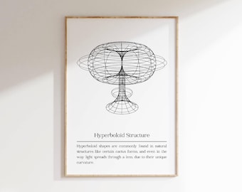 Hyperboloid Structure Art Print: Modern Math-Inspired Decor (Digital Download)