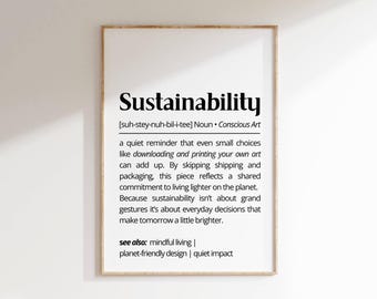 Sustainability Definition Art Print: Eco-friendly Typography