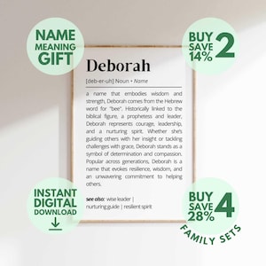 Deborah Name Meaning Print | Personalized Gift | Nursery Wall Art | Instant Digital Download