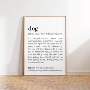 Dog Definition Print: Funny Pet Lover Typography Art (Digital Download)