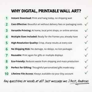 Why digital printable wall art instant download benefits no shipping cost effective multiple sizes high resolution print at home personalized name meaning prints eco friendly lifetime access