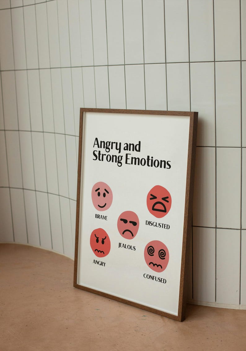 Emotions Chart Poster: Kids Mental Health, Classroom Decor (digital ...