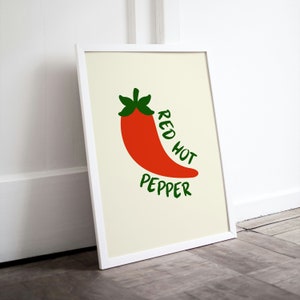 Red Hot Chili Pepper Print: Modern Kitchen Art (Digital Download)