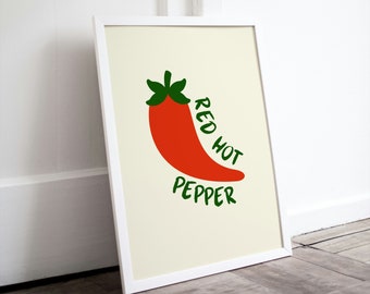 Impresión de chile picante: Arte de cocina moderno (Descarga digital)