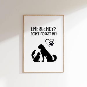 Don't Forget Me Pet Alert Sign Pet Rescue Notice for Home or Office Safety Animal sign dog cat bird rabbit Window Sticker Printable Poster