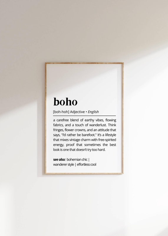 Boho Definition Print: Bohemian Wall Art (Digital Download)