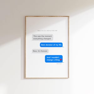 iMessage Custom Text Art Typography Printable Memories Poster Captured Moments Quotes Unique Gift Idea for Her Friends and Family Art Decor