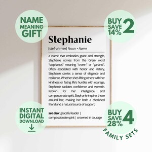 Stephanie Name Meaning Print | Personalized Gift | Nursery Wall Art | Instant Digital Download