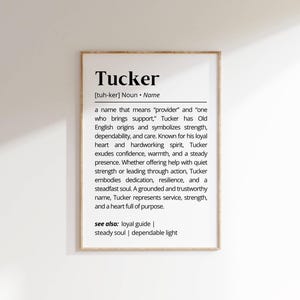 Tucker Name Meaning Print: Minimalist Boy Nursery Decor (Digital Download)