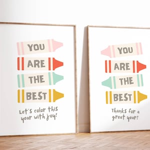 Teacher Appreciation Crayon Art Print: Colorful Classroom Decor (Digital Download