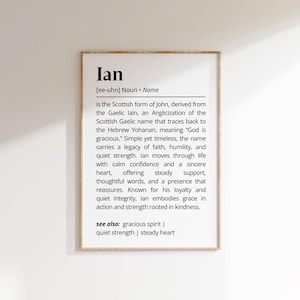 Ian Name Meaning Print: Personalized Nursery Decor (Digital Download)