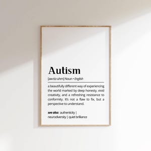 Autism Definition Wall Art Positive and Beautiful Autism-Themed Printable Poster Mental Health Gift for Parents Kids Teachers ADHD Art Decor