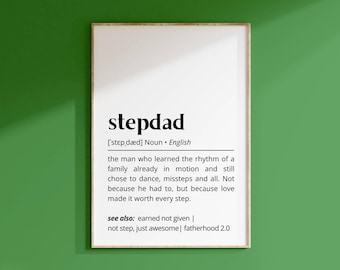 Stepdad Definition Art Print, Father Figure Gift (Digital Download)