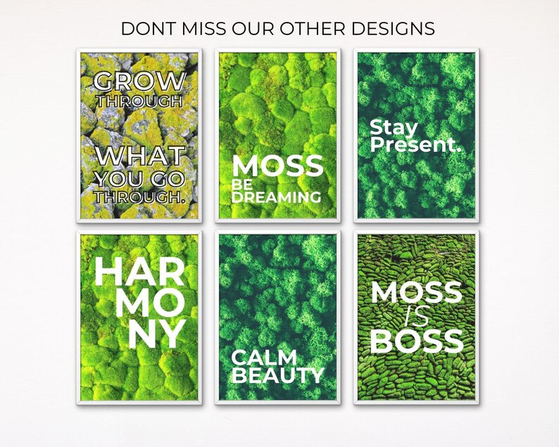 Moss Is Boss Wall Art NatureInspired Quote Print Moss Wall Art Eco