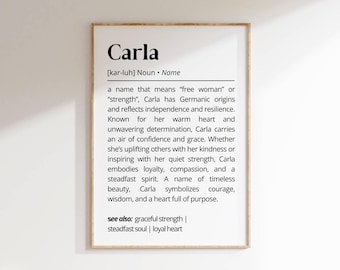 Carla Name Meaning Print | Personalized Gift | Nursery Wall Art | Instant Digital Download