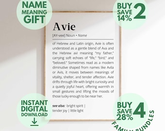 Avie Name Meaning Print | Personalized Gift | Nursery Wall Art | Instant Digital Download