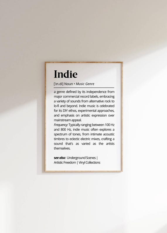 Indie Music Definition Art Print: Eclectic Typography (digital