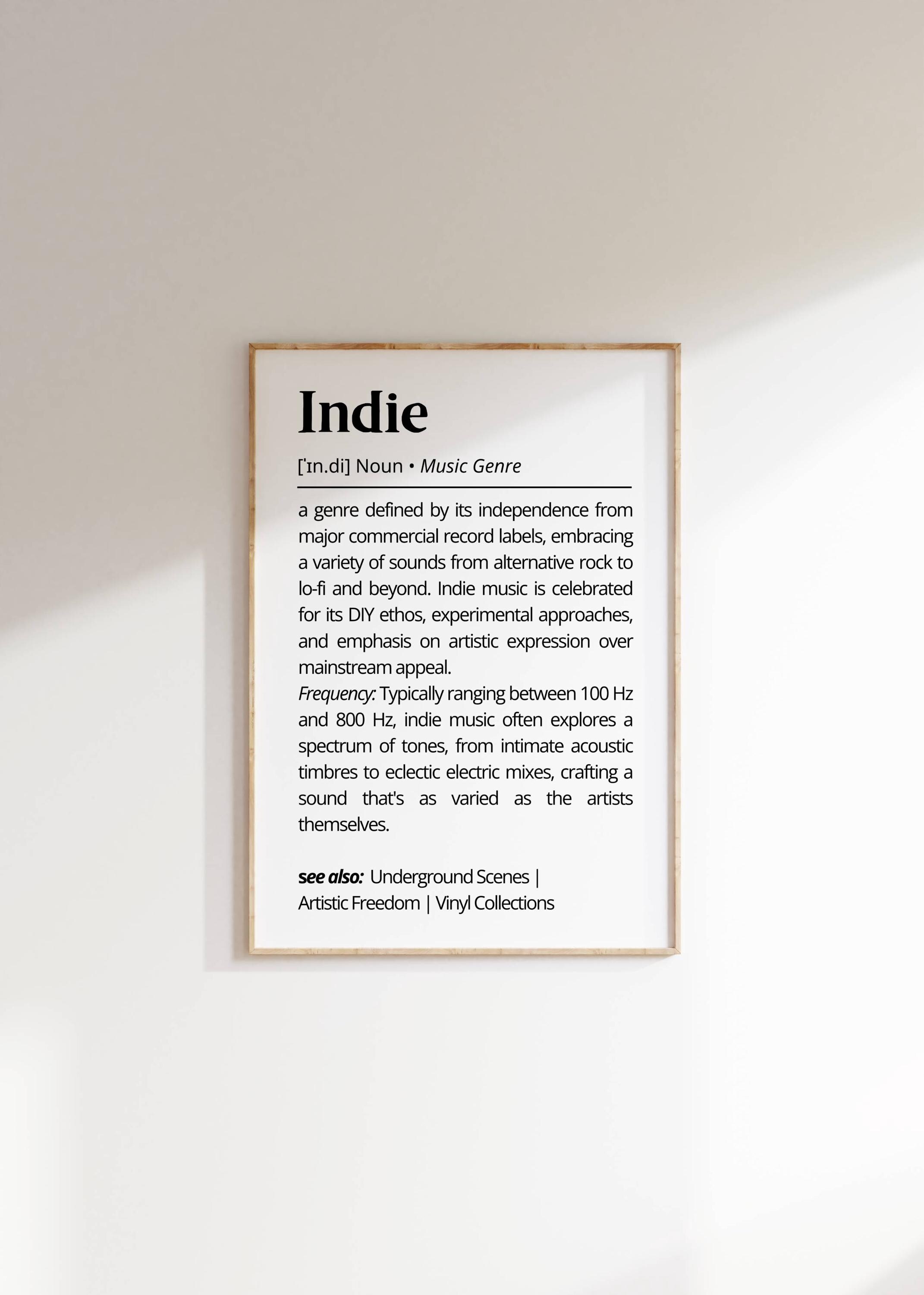 Indie Music Definition Art Print: Eclectic Typography (digital