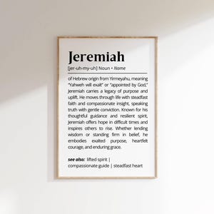 Jeremiah Name Meaning Print: Personalized Boy Nursery Decor (Digital Download)