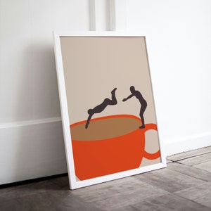 Coffee Dive Print: Retro Kitchen Art (Digital Download)