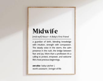 Midwife Definition Print: Birth Worker Gift, Minimalist Decor (Digital Download)