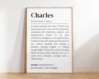 Charles Name Meaning Print | Personalized Gift | Nursery Wall Art | Instant Digital Download
