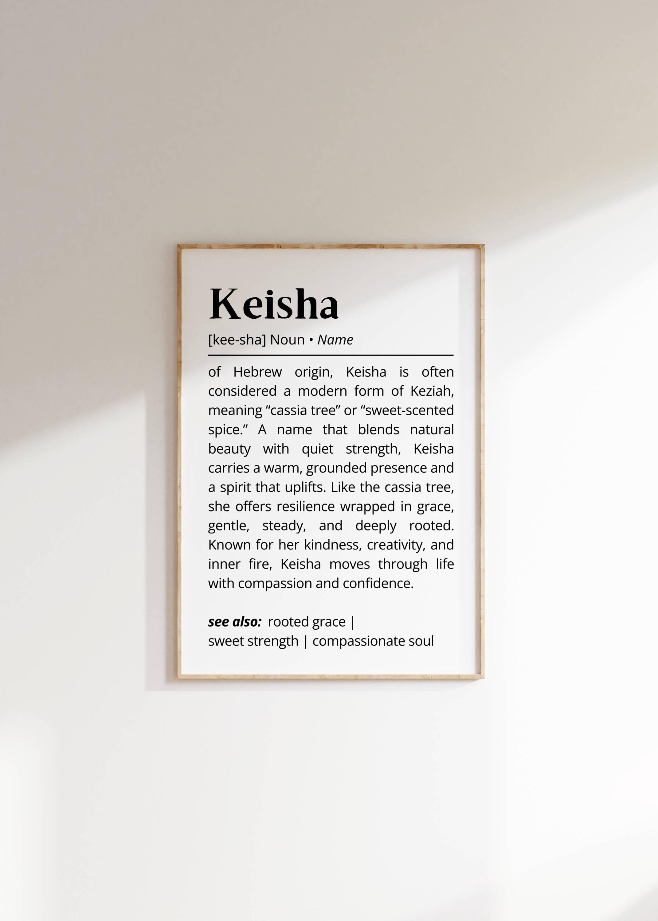 Keisha Name Meaning Print | Personalized Gift | Nursery Wall Art | Instant  Digital Download - Etsy Israel