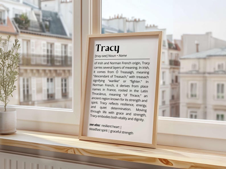 Tracy Name Meaning Wall Art: Personalized Printable Typography Print Gift Idea (Digital Download)