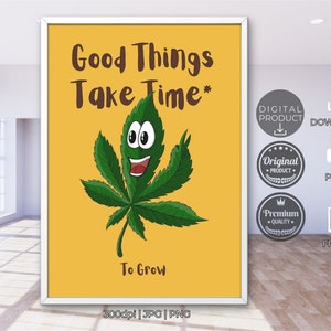 Good Things Retro Quote Wall Print Quote Wall Art Digital Print Download Plant Wall Print Retro Wall Decor Printable Wall Art JPG PNG SVG