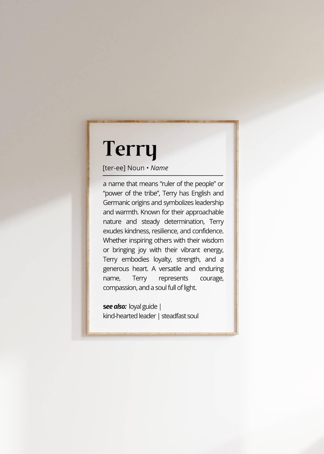 Terry Name Meaning Print | Personalized Gift | Nursery Wall Art ...
