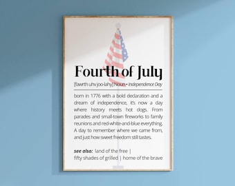 Fourth of July Definition Print: Patriotic Americana Wall Art (Digital Download)