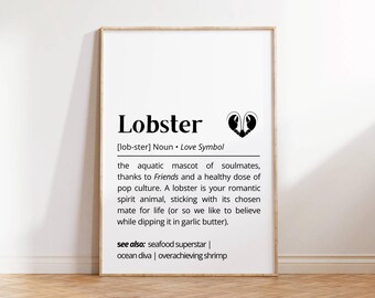 Lobster Definition Print: Romantic Typography Wall Art (Digital Download)