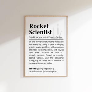Rocket Scientist Definition Wall Art Fun Smart Science Printable Poster Gift for Him Engineers Space Lovers STEM Enthusiasts Gift Card Idea