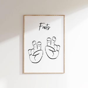 Air Quotes Facts Poster: Sarcastic Line Art Print (Digital Download)