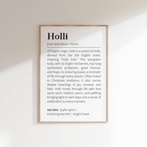 Holli Name Meaning Art: Personalized Baby Girl Nursery Decor (Printable Digital Download)