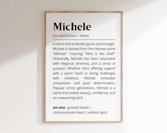 Michele Name Meaning Print | Personalized Gift | Nursery Wall Art | Instant Digital Download