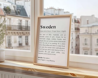 Sweden Definition Print: Scandinavian Minimalist Wall Art (Digital Download)