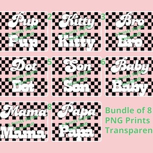 Pacchetto di 8 PNG a scacchi retrò, stili di stampa a scacchi, design per magliette, PNG retrò, stampa a sublimazione, PNG trasparenti, regali per la famiglia, suggerimenti