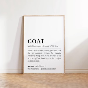 GOAT Definition Print: Funny Motivational Office Wall Art (Digital Download)