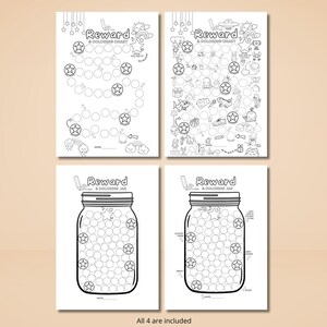 Printable Set of 2 Reward and Coloring Chart for Kids Fun Gift Reward ...
