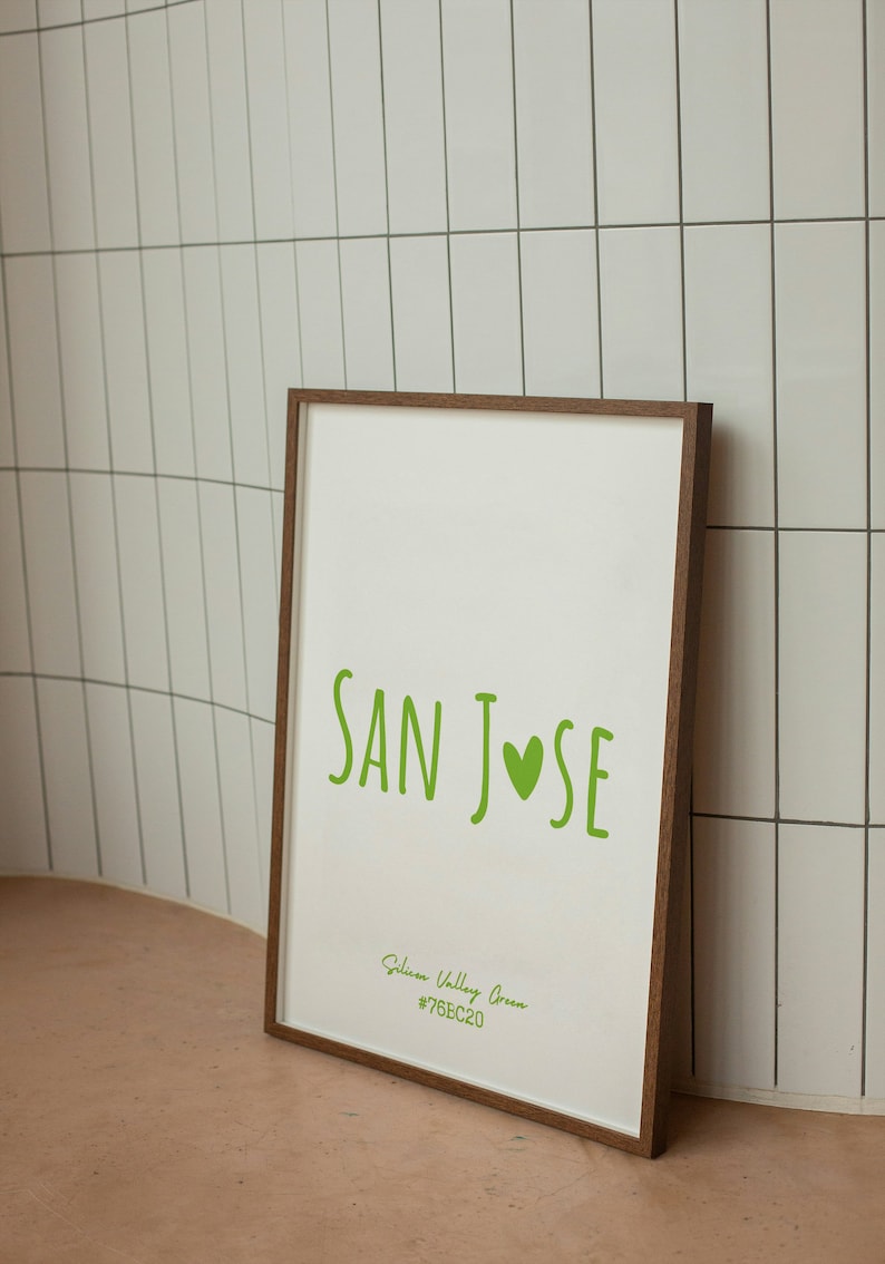 San Jose Logo, San Jose Poster, Typography as Art, Poster Printing San