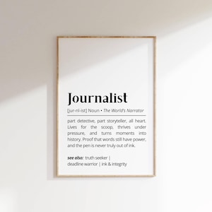 Journalist Definition Print: Typography Wall Art (Digital Download)