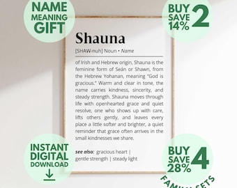 Shauna Name Meaning Print | Personalized Gift | Nursery Wall Art | Instant Digital Download