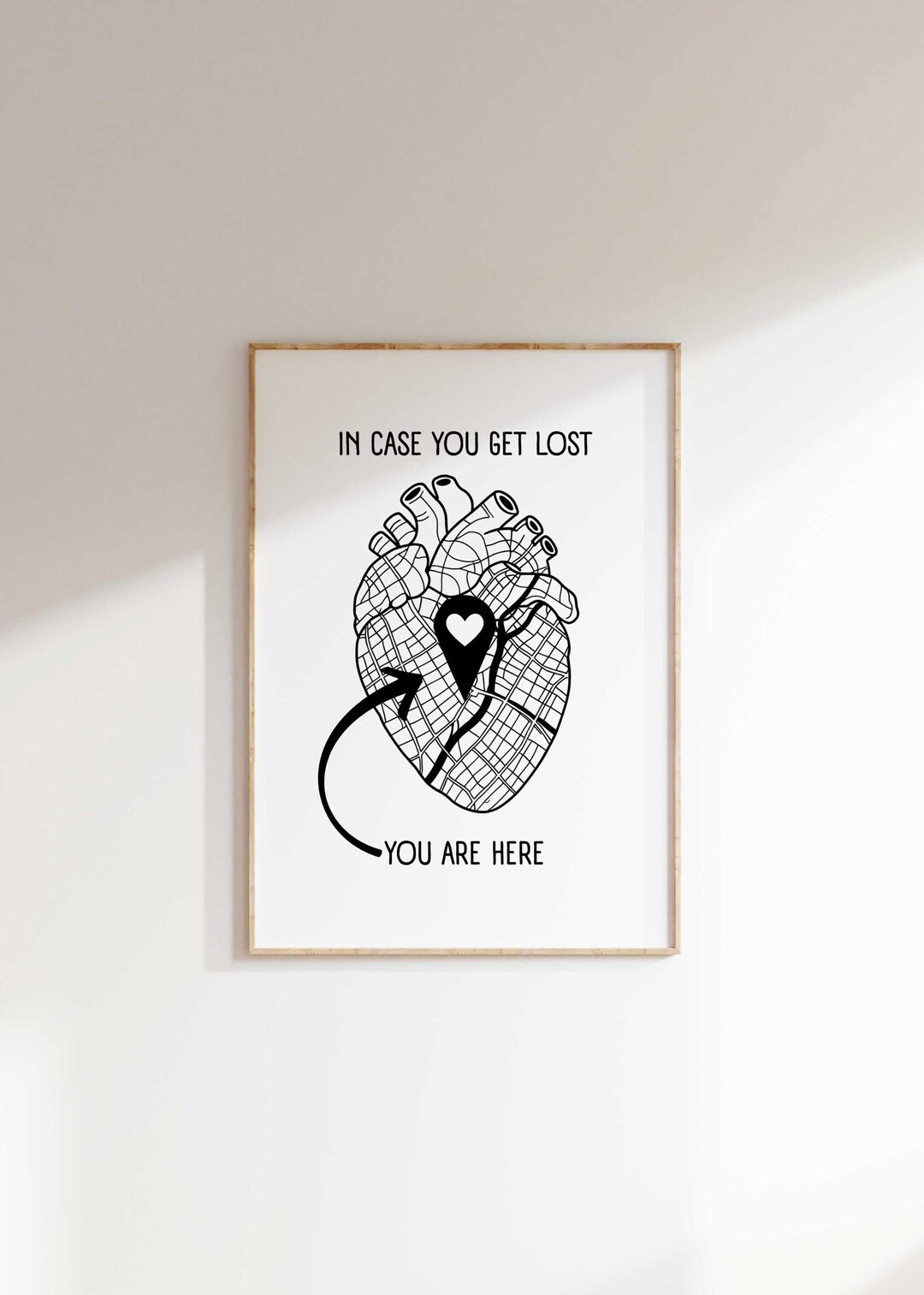 【一点物イラストアート】You already lost HEART【現代アート Anatomical Heart Map Art Print | Minimalist Love Gift (digital
