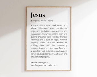 Jesus Name Meaning Print | Personalized Gift | Nursery Wall Art | Instant Digital Download