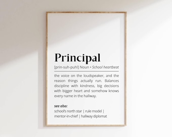 Principal Definition Print: Funny School Office Decor (Digital Download)