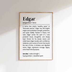 Edgar Name Meaning Art: Minimalist Boy Nursery Decor (Digital Download)