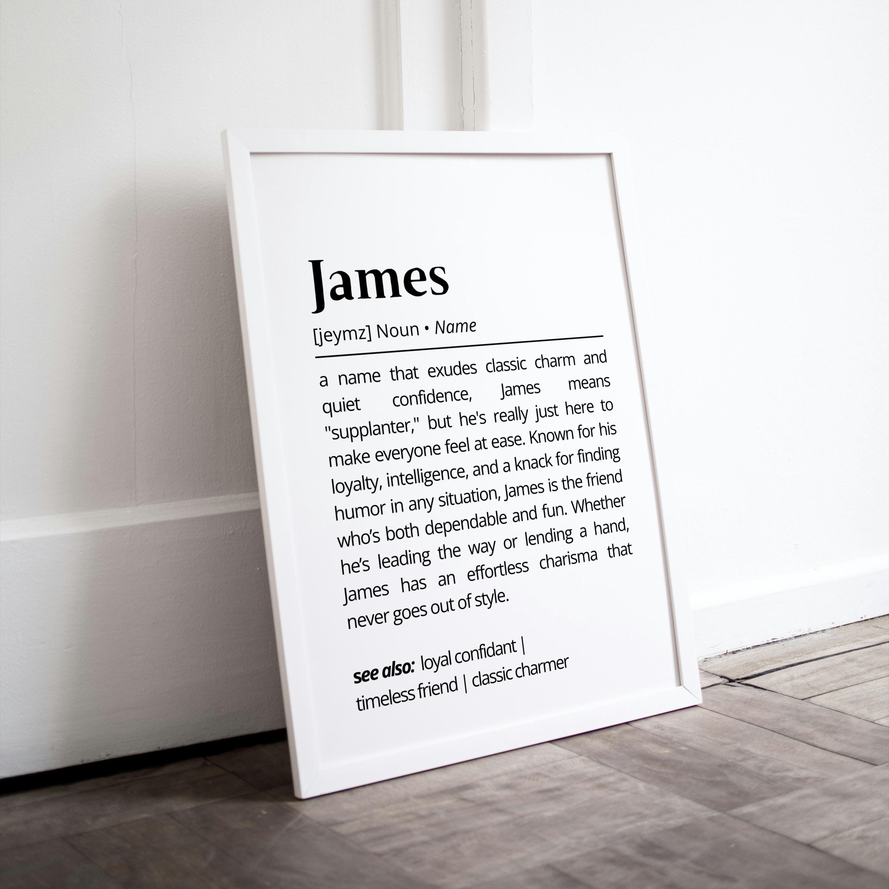 James Name Meaning Print | Personalized Gift | Nursery Wall Art