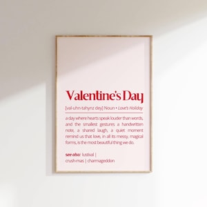 Valentines Day Definition Wall Art Minimalist Poistive Love Holiday Printable Romantic Typography Decor Unique Gift for Loved Ones Card Idea
