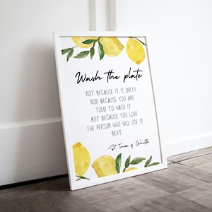 St Mother Teresa Of Calcutta Quote Kitchen Canvas Wall Art Wash The Plate Kitchen Wall Decor Kitchen Quote Wall Art Kitchen Typography